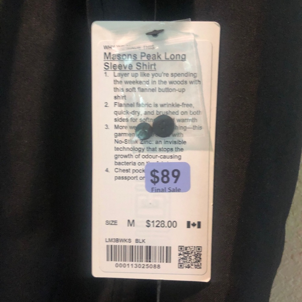 Lululemon Mason's peak Flannel shirt Medium - Picture 4 of 6